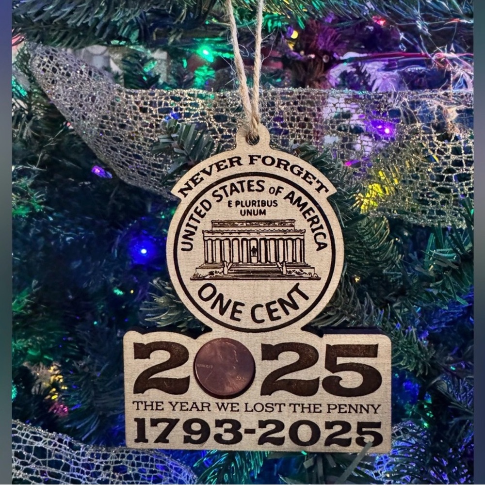 Handmade by me Wood “Penny” ornament